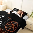 thumbnail image 4 of meiyoeat Eat Sleep Basketball Twin Comforter Setsfor Boys Teens,Sport Basketball Bedding Set, Black Reversible 2 Pieces, 1 Comforter and 1 Pillowcase, 4 of 6