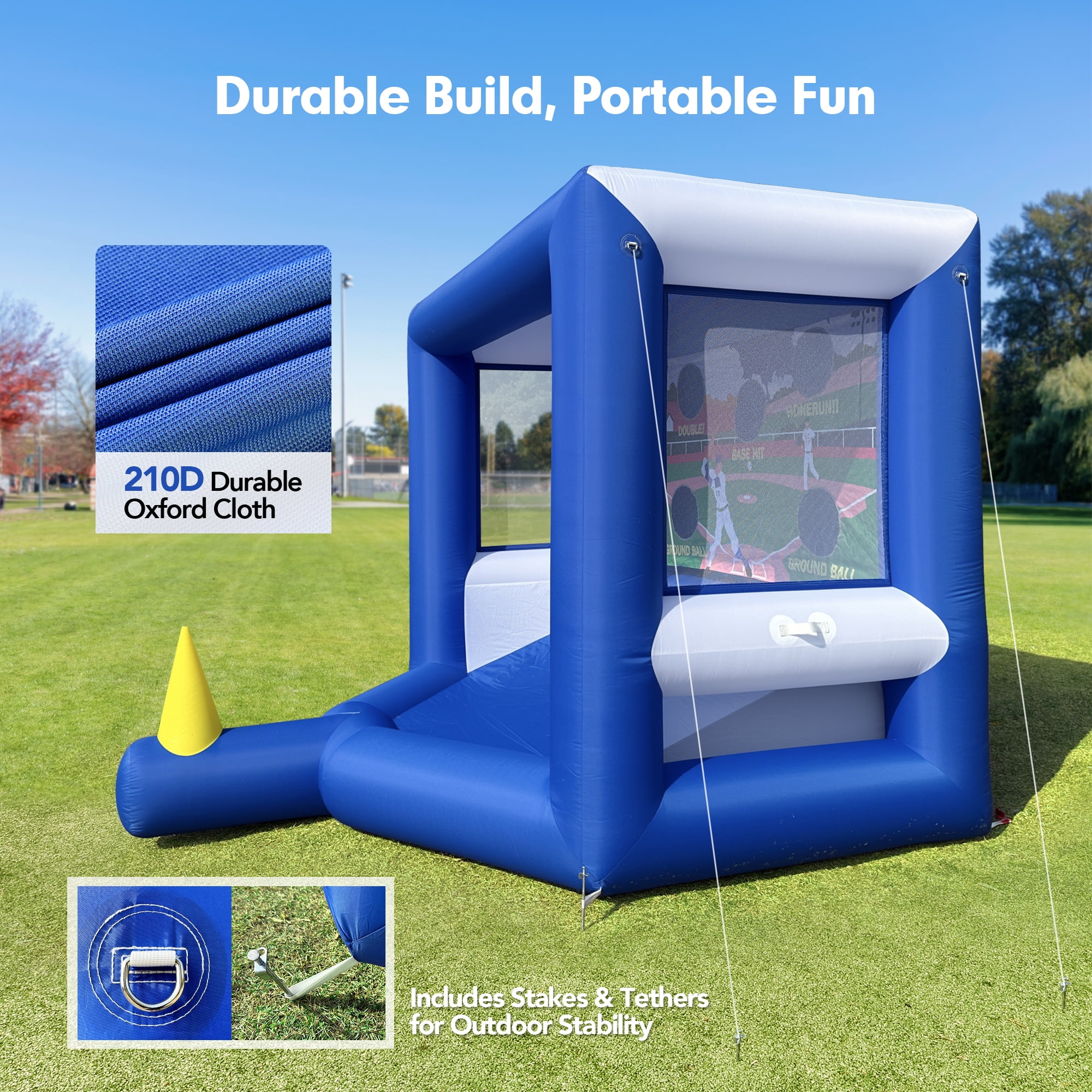 Wellcomer 10FT Inflatable Baseball Batting Sport Game with Blower for Parties & Events
