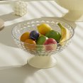 thumbnail image 5 of Decorative Fruit Tray Bowl, Round Footed Dessert Display Stand Dish Holder Snacks Fruit Basket Bowl for Farmhouse Kitchen Breads Snacks Home Ornaments[Transparent], 5 of 9