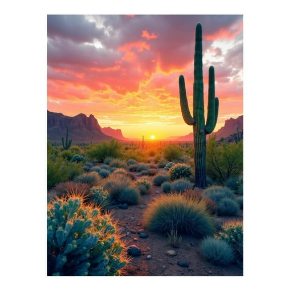 Diamond Art Kits for Adults - 5d Sunset Over Desert Landscape Diamond Painting for Adults, Diamond Art for Adults Beginners, Diamond Painting Kits for Adults for Home Wall Decor