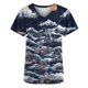 thumbnail image 5 of Fiudx Ofertas Flash Artículos En Oferta Top de Trabajo con Bolsillo y Manga Corta con Estampado de Halloween y Cuello En V para Mujer, 5 of 5