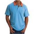 thumbnail image 2 of pstuiky camisetas para hombre, Camisa deportiva informal de manga corta con solapa y medio botón para hombre camisas casuales para hombre xxl, 2 of 6
