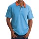thumbnail image 2 of pstuiky camisetas de hombre, Camisa deportiva informal de manga corta con solapa y medio botón para hombre ropa de hombre l, 2 of 6