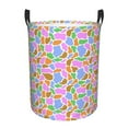 thumbnail image 6 of Lsque Colorful Cow Skin pattern Laundry Hamper Basket, Tall Woven Rope Hamper Basket for Clothes, Lightweight Storage Basket, Collapsible Waterproof-, 6 of 8