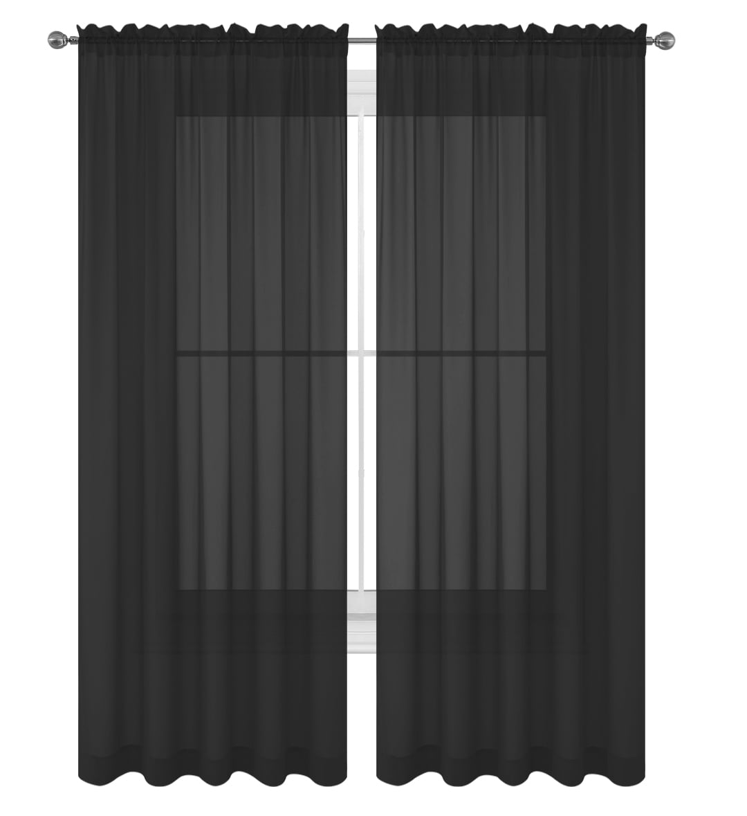 Wpm 2 Piece Beautiful Sheer Window Elegance Curtains Drape Panels