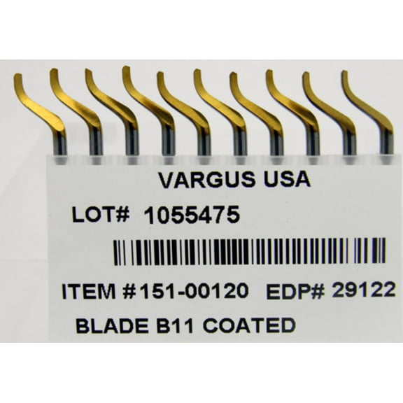 B11P HSS TiN X-Thin . 08" Blade for Steel, Aluminum, Stainless & Plastic. Right Hand Use Only Pack of 10 Shaviv 29122