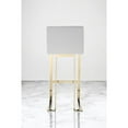 thumbnail image 4 of Pangea Home Dexter 30" Faux Leather & Polished Steel Bar Stool in White/Gold, 4 of 8