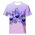 thumbnail image 4 of UPPADA Summer Tops for Women 2024 Alzheimers Awareness Shirts Round Neck Dressy Casual Blouses Purple Ribbon Support Shirts Dementia Alzheimers Tshirts,Purple Alzheimers Awareness Shirts, 4 of 5