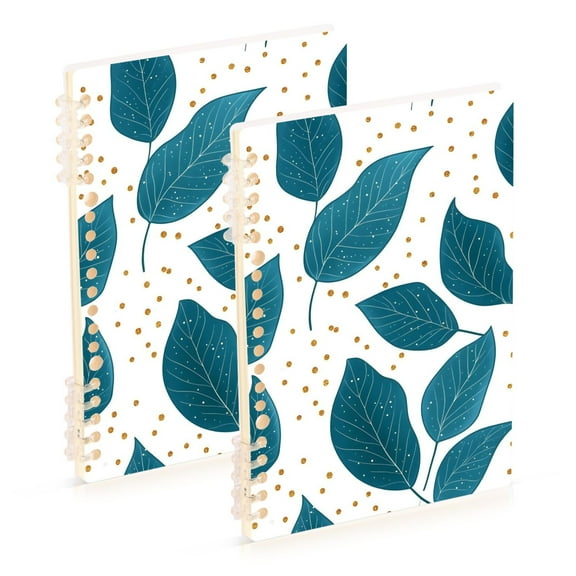 joogoo Spiral Journal Notebook Leaves Polka Dots College Ruled Notebooks 8.3" x 5.7" 2 PCs