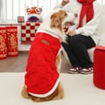 thumbnail image 3 of Large Dog Clothes, New Arrival Plush and Fleece Outerwear for Big Breeds, Warm Winter Fashion for Golden Retrievers and Large Cats. Red 5XL, 3 of 4