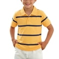 thumbnail image 1 of Odeerbi Camisas de Golf de Chicos Botón de Solapa A Rayas Camisas de Tenis de Manga Corta Uniforme Escolar, 1 of 5