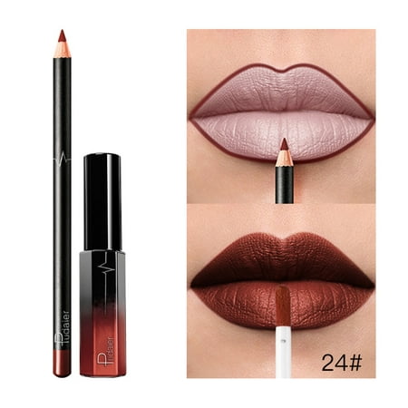 iLH Mallroom Long Lasting Lipstick Waterproof Matte Liquid Gloss Lip Liner Cosmetics