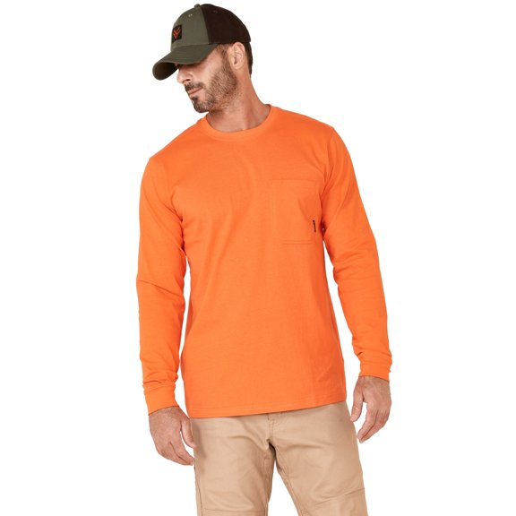Hawx Men's Forge Long Sleeve Work Pocket T-Shirt - HXFA21K41-ORG