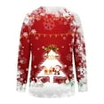 thumbnail image 4 of cyber and Monday Deals Clearance under 10$ BUIgtTklOP Women's Casual Tops Long Sleeve Christmas Printed Round Neck Blanket Pullover Pullover Sweatshirts, 4 of 4