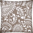 thumbnail image 6 of 17x17 Taupe And White Zippered Polyester Paisley Throw Pillow Cover, 6 of 8