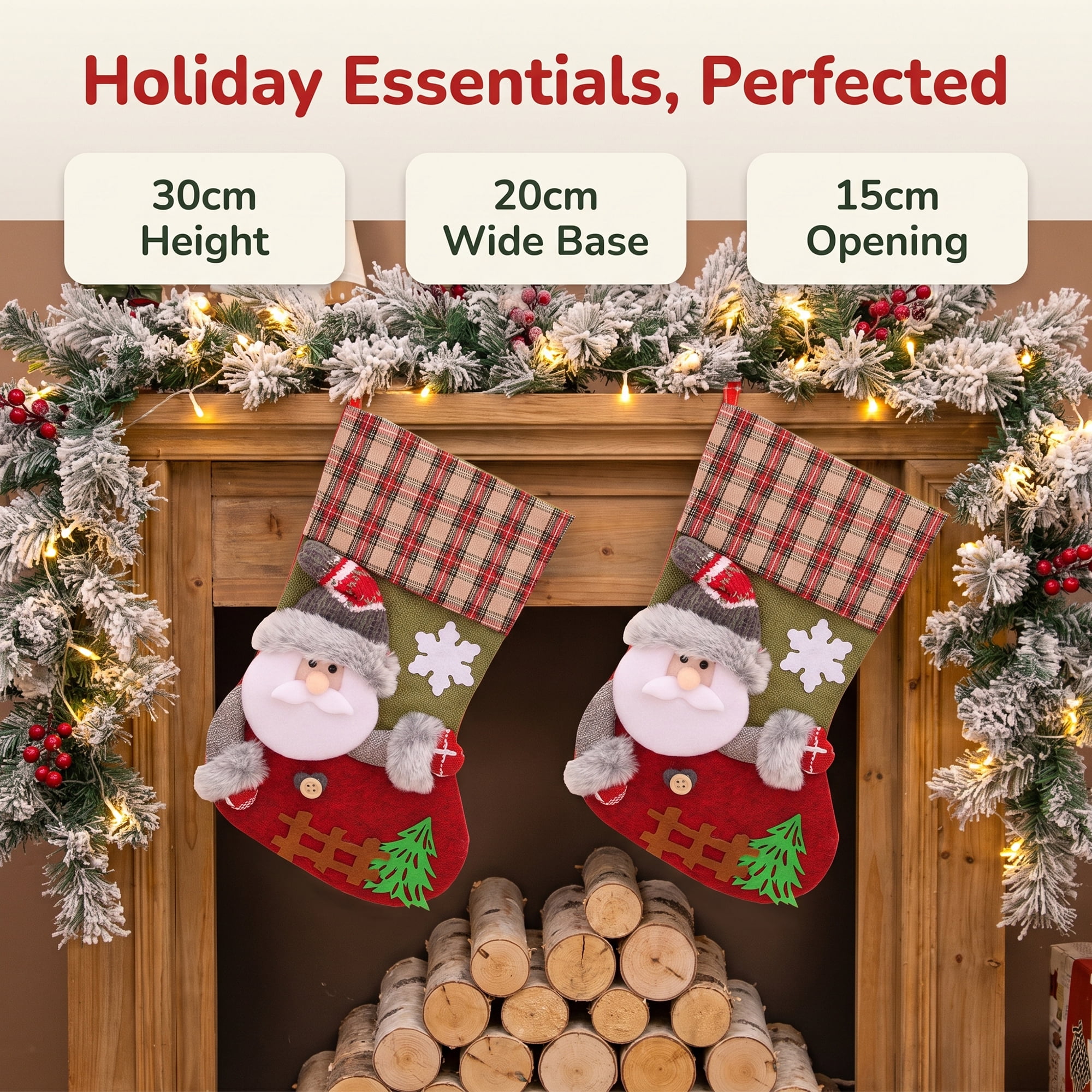 Unique Bargains Playful Cartoon Christmas Stockings Sideboard Rail Accents Old Man 12"