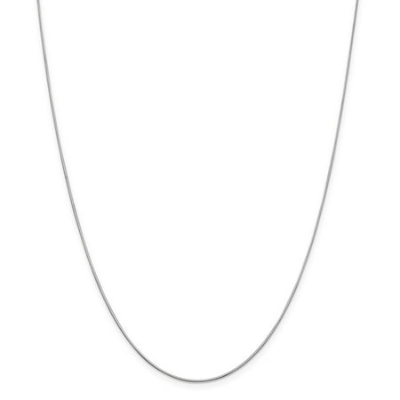 Solid Octagonal Snake - Solid 14K White Gold .8 mm Diamond-Cut Octagonal Snake Chain Necklace 16