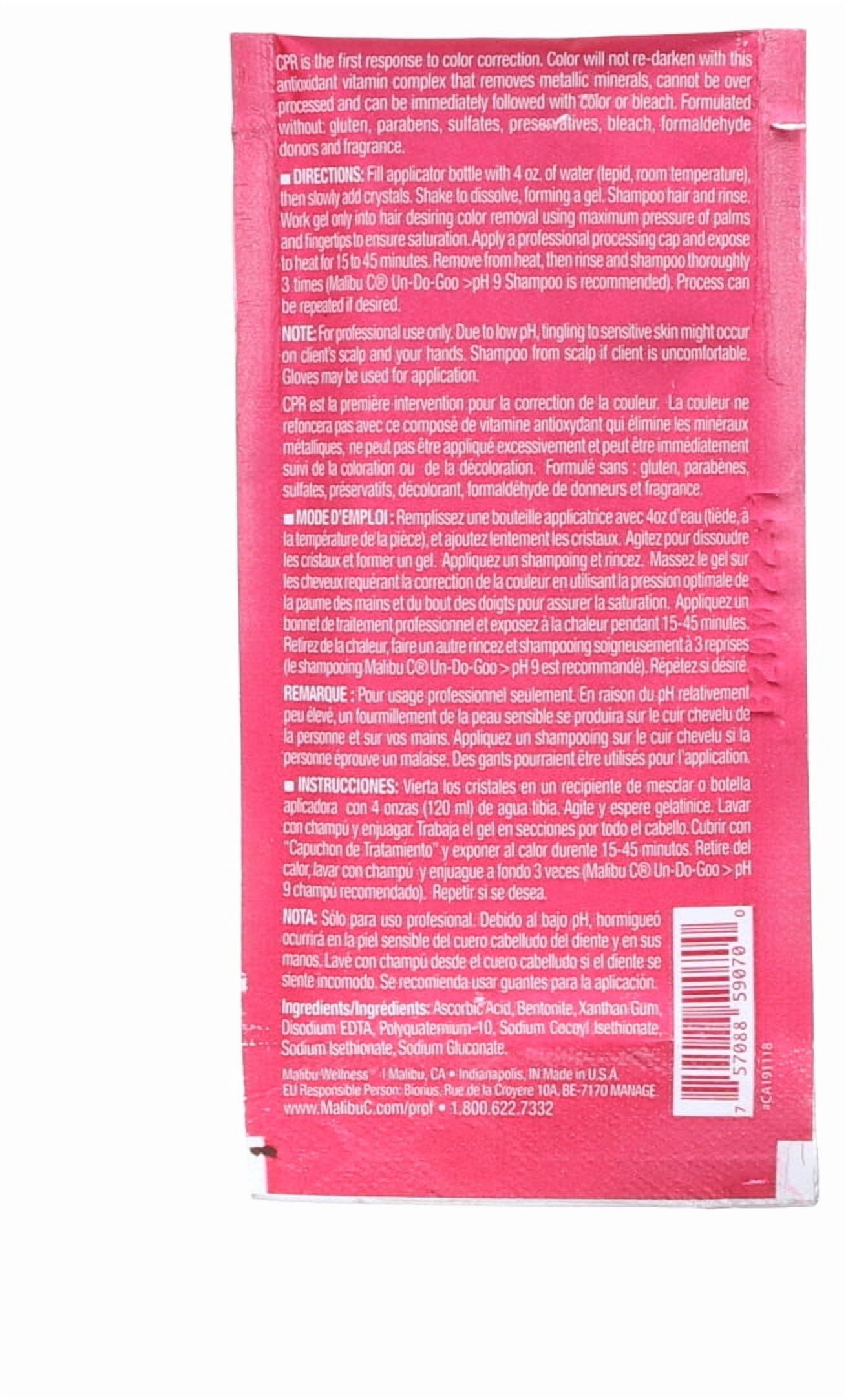 Malibu Color Pigment Remover Hair Color Remedy, 0.7 oz Pack of 6