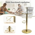 thumbnail image 5 of Hawsaiy Modern Velvet Bar Stool Set of 2 with Woven Back and Footrest for Kitchen, Bar, and Dining Spaces,Light Gray, 5 of 9