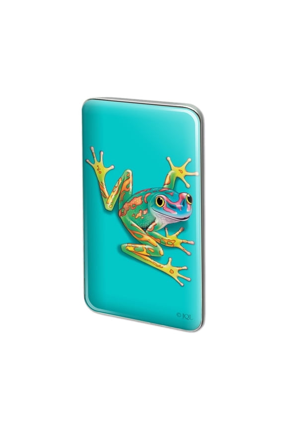 Big Tropical Rainbow Rainforest Tree Frog Metal Rectangle Lapel Hat Pin Tie Tack Pinback