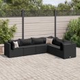 thumbnail image 1 of vidaXL 6 Piece Garden Lounge Set with Cushions Black Poly Rattan, 1 of 5