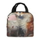 thumbnail image 1 of Fotbe Romantic Flower Fox Couple Bolsa Térmica con Estampado y Forro de Aluminio Grueso Bolsa de Almuerzo con Bolsillo Frontal para Hombres y Mujeres, Ideal para Trabajo, Escuela, 1 of 8