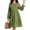 Green, variant on Cuteduck Women Plus Size Fall Casual Long Sleeve Dress Round Neck Tiered Knitted Flared Sleeve Midi Ruffle Dress 1X-5X