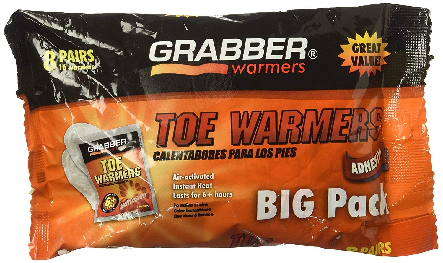 Grabber Warmers Air Activated Toe Warmer 8 Pair/Pack