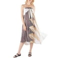 thumbnail image 2 of Qiylii Women Bohemian Long Skirt, Elastic High Waist Big Hem Tie-up Skirt for Beach/ Seaside/ Vacation, 2 of 8