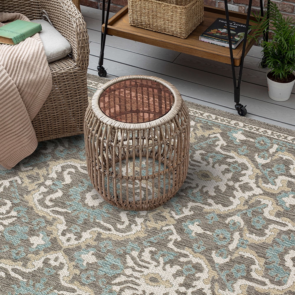 Mohawk Home Ravello Outdoor Area Rug, Light Grey, 4' x 5' 6"