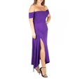thumbnail image 3 of 24seven Comfort Apparel Plus Size Pink Off The Shoulder Dress with Side Slit, 3 of 4