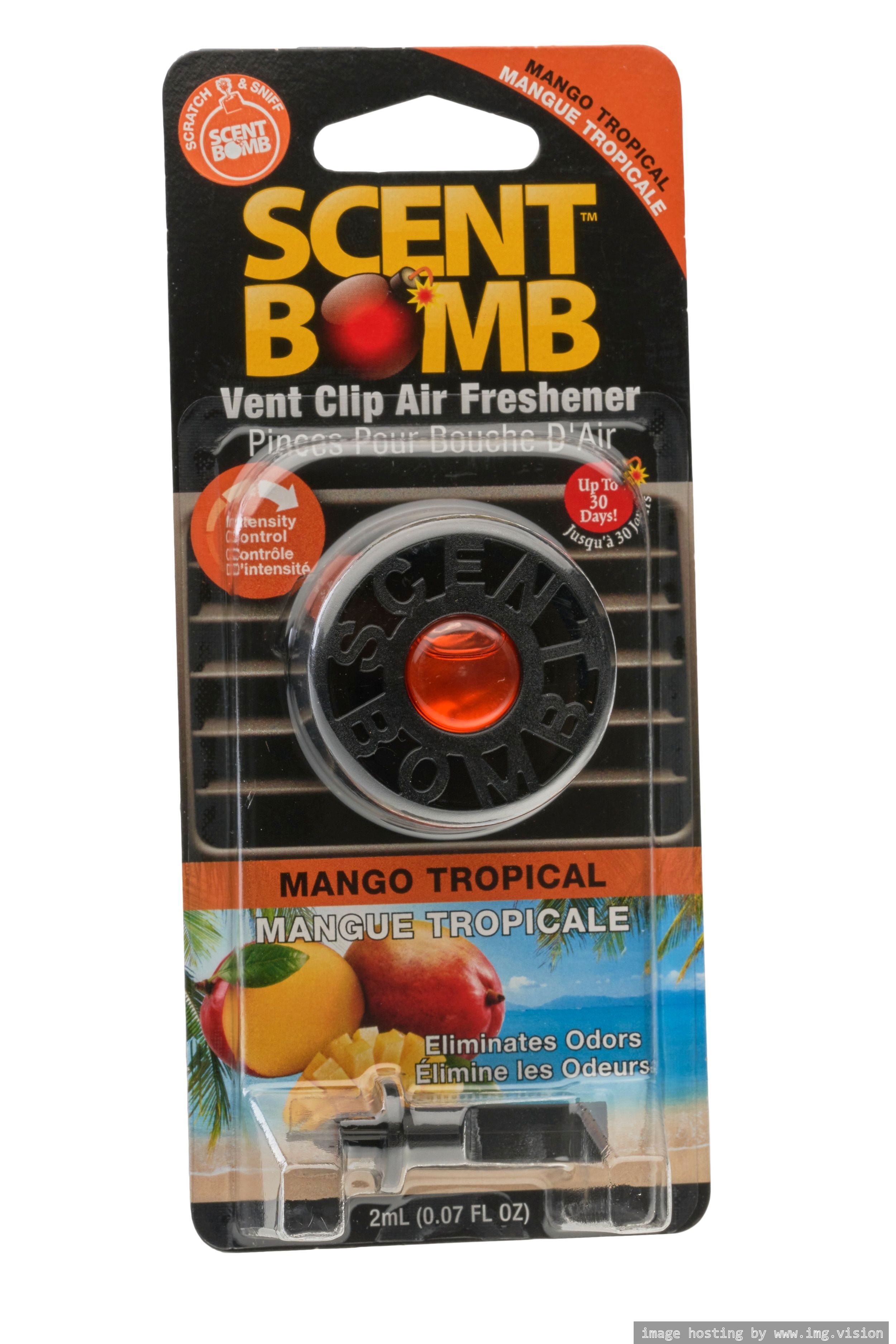 Scent Bomb Mango Tropical Vent Clip for Vehicle Air Vents