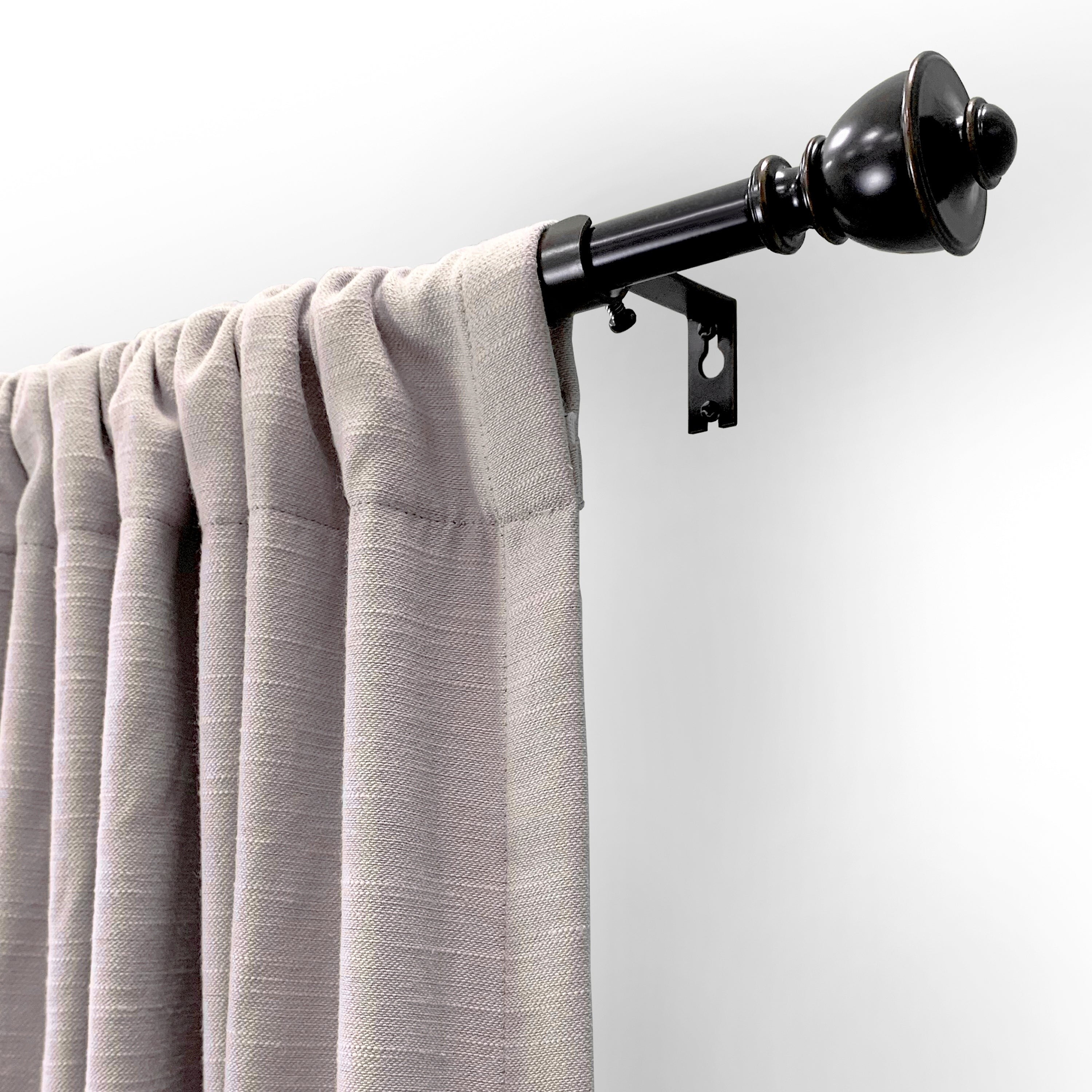 5/8" Drapery Single Curtain Rod Set with Decorative Urn Finials_Oil Rubbed Bronze 28"-48" - Oil Rubbed Bronze