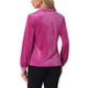 thumbnail image 3 of CAMISA DE VELVET DE MANGA LARGA CON BOTONES Y BOLSILLO FRONTAL PARA MUJERES CHIC DE OFICINA L ROJO ROSA, 3 of 5