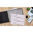 thumbnail image 2 of 7 Ring Executive Check Binder with Zipper Pouch, Black Textured Premium Leatherette Cover, for 9 x 13" 3 Per Page Business Checks, 600 Check Capacity Checkbook Holder, by Gold Seal, 2 of 6