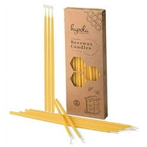 Hyoola, 9 Inch x 1/4 Handmade All Natural Beeswax Taper Candles - Yellow Unscented (50 Pack)