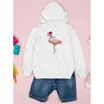 thumbnail image 3 of Flamingo With Hat And Scarf Hoodie Juniors -Image by Shutterstock,  Medium, 3 of 4