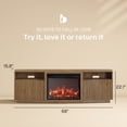 thumbnail image 2 of BELLEZE TV Stand with 23" Electric Fireplace Heater, 68" Entertainment Center for TV Up to 75", Media Console Table with Cable Management for Living Room, Bedroom - Camel, 2 of 7