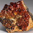 thumbnail image 3 of Vanadinite Crystal Cluster on Matrix from Mibladen, Atlas Mountains, KhÃ©nifra Province, Morocco, 3 of 4