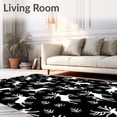 thumbnail image 2 of ODIKA 3'x5' Machine Washable Non-Slip Area Rug, Merry Reindeer Anti Slip Floor Xmas Woodland Design High Traffic Rug, Black, 627587, 2 of 7