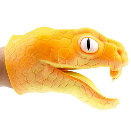 Scary Simulate Venomous Snake Hand Puppet Toy Story Telling Props Orange