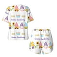 thumbnail image 5 of Picia Watercolor Gnome Garden Pajamas Sets for Women Soft Short-Sleeved Pjs with Lounge Shorts Two Piece Sleepwear-Small, 5 of 9