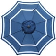thumbnail image 6 of Abble Outdoor 9ft Patio Umbrella with Crank Handle and Push Button Tilt, Outdoor Market Umbrella with 8 Ribs, Blue & White Stripe, 6 of 7