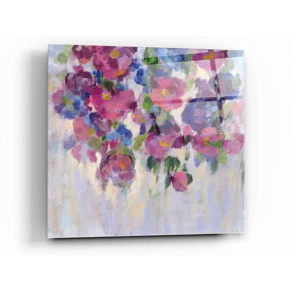 Epic Art 'Pink and Blue I' by Silvia Vassileva, Acrylic Glass Wall Art, 12"x12"