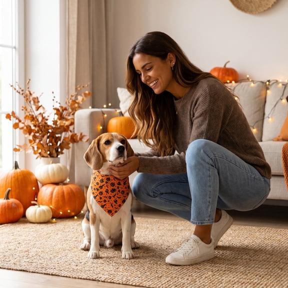 1 Pcs Halloween Dog Bandanas, Triangle Dog Scarf Pumpkin Spider Bat Ghost Pet Bandana Bibs Handkerchief For Small Medium Large Dogs Puppy Halloween Holiday Birthday Party Supply