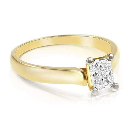 - 0.45CT Radiant Cut Diamond Solitaire Ring