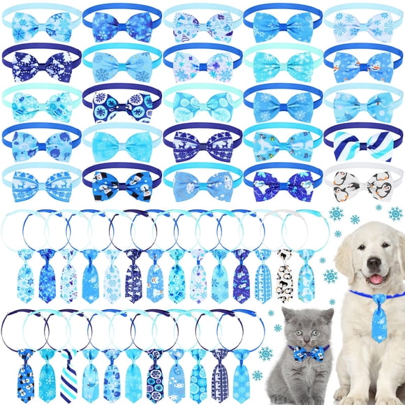 Juego de collares para perros Eccliy, 50 unidades, pajaritas de invierno ajustables