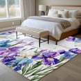 thumbnail image 4 of 5'x7' Area Rugs for Living Room Bedroom, Spring Flowers Washable Rug Carpet Runner Indoor Outdoor, Watercolor Garden Florals Wooden Grain Non Slip Floor Mats Area Rug for Kitchen, Nursery, 4 of 8