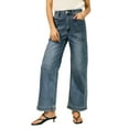thumbnail image 4 of DOKOTOO Women's Wide Leg Jeans High Waisted Vintage Jeans for Women Stretchy Loose Denim Pants with Big Pockets, 4 of 11