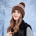 thumbnail image 6 of Diufon Women's Plush Warm Hat Ladies Winter Windproof Vintage Pattern Knitted Wool Hats Fleece Lined Ski Cap, 6 of 6